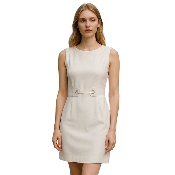 Tommy Hilfiger White Sleeveless Sheath Work Office Event Dress 10 NWT - Picture 1 of 9